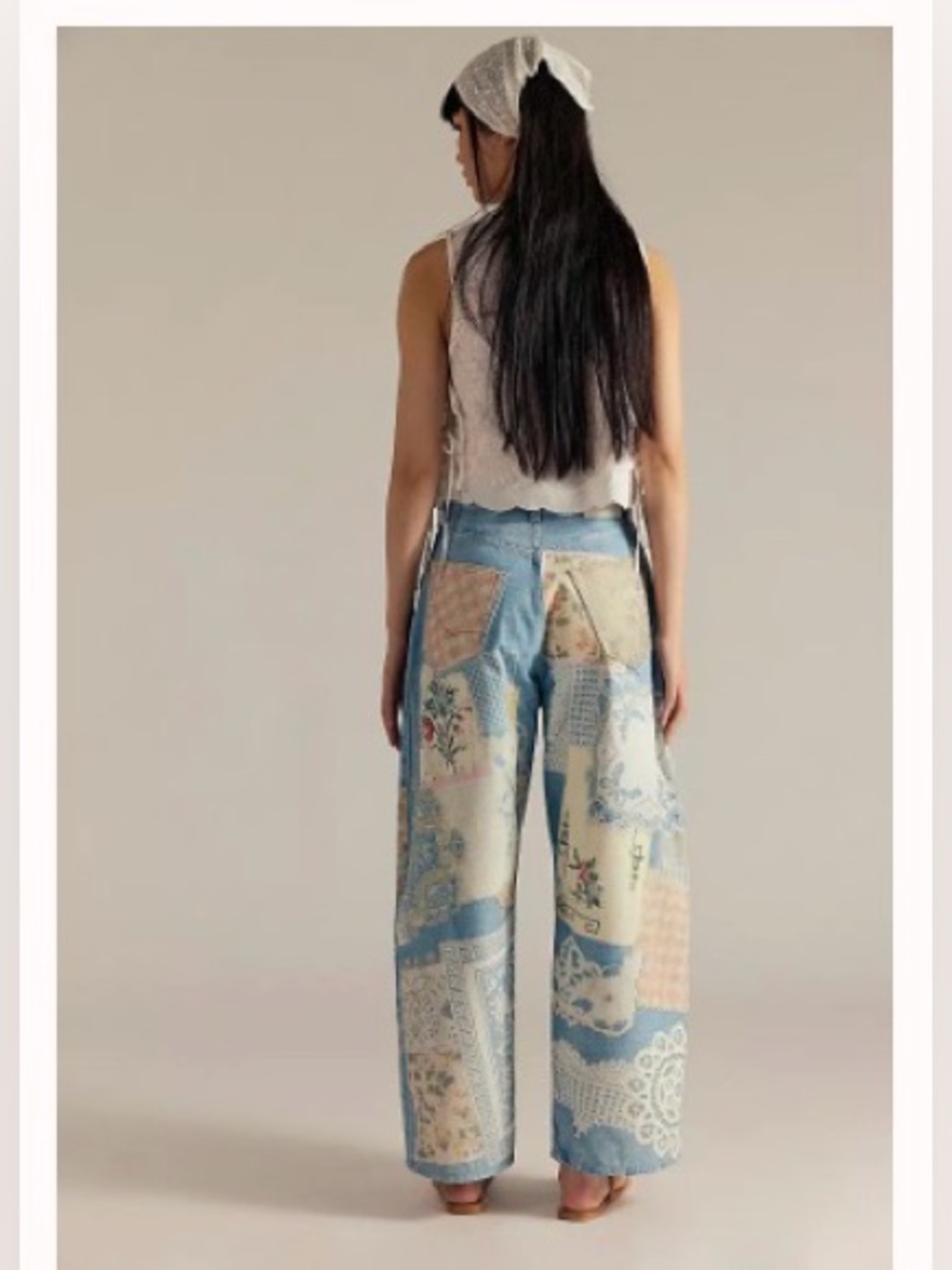 FREE PEOPLE We The Free Illusions Printed Relaxed Jeans size 24 - Picture 4 of 15